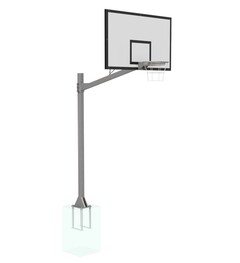 Basketbalová jednostĺpová konštrukcia Strong s ramenom 1,65m, pre tabule 105x180 cm alebo 90x120 cm, priskrutkovaná k zemi