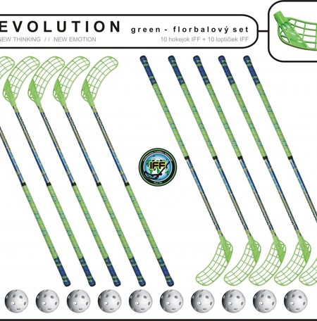 Set MPS Evolution Green (10 hokejok + 10 loptičiek)