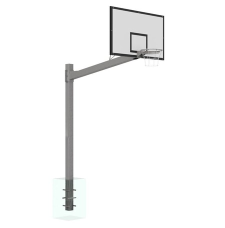 Basketbalová konštrukcia jednostĺpová Havy Duty s ramenom 2,25 m, pre veľkosť tabule 105x180cm alebo 90x120 cm, namontovaná napevno