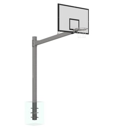 Basketbalová konštrukcia jednostĺpová Havy Duty s ramenom 2,25 m, pre veľkosť tabule 105x180cm alebo 90x120 cm, namontovaná napevno