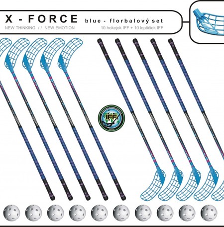 Set MPS X-Force Blue (10 hokejok + 10 loptičiek)